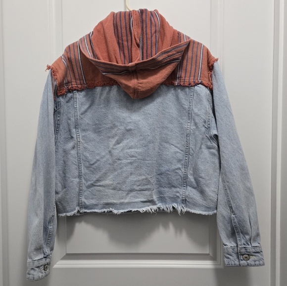 Free People Baja Hooded Denim Jacket Size S - Picture 8 of 10